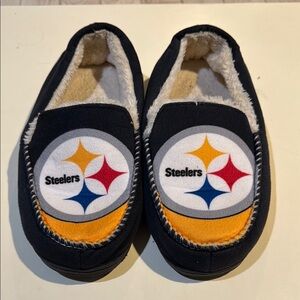 FOCO Pittsburgh Steelers‎ Men's NFL Color Block Moccasin Slippers